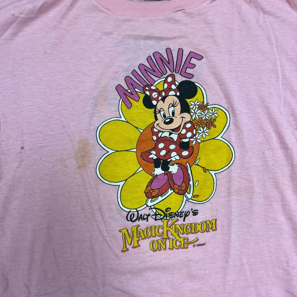 Vintage Minnie Mouse Shirt Mens Medium Pink 1980s Walt Disney - Picture 2 of 10